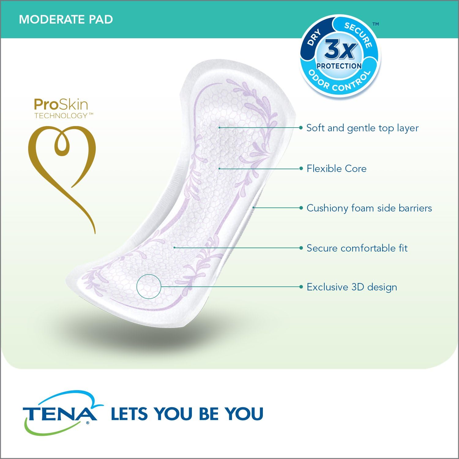 Tena Intimates Incontinence Pads For Women, Moderate, Regular, 120 Count : Health & Household