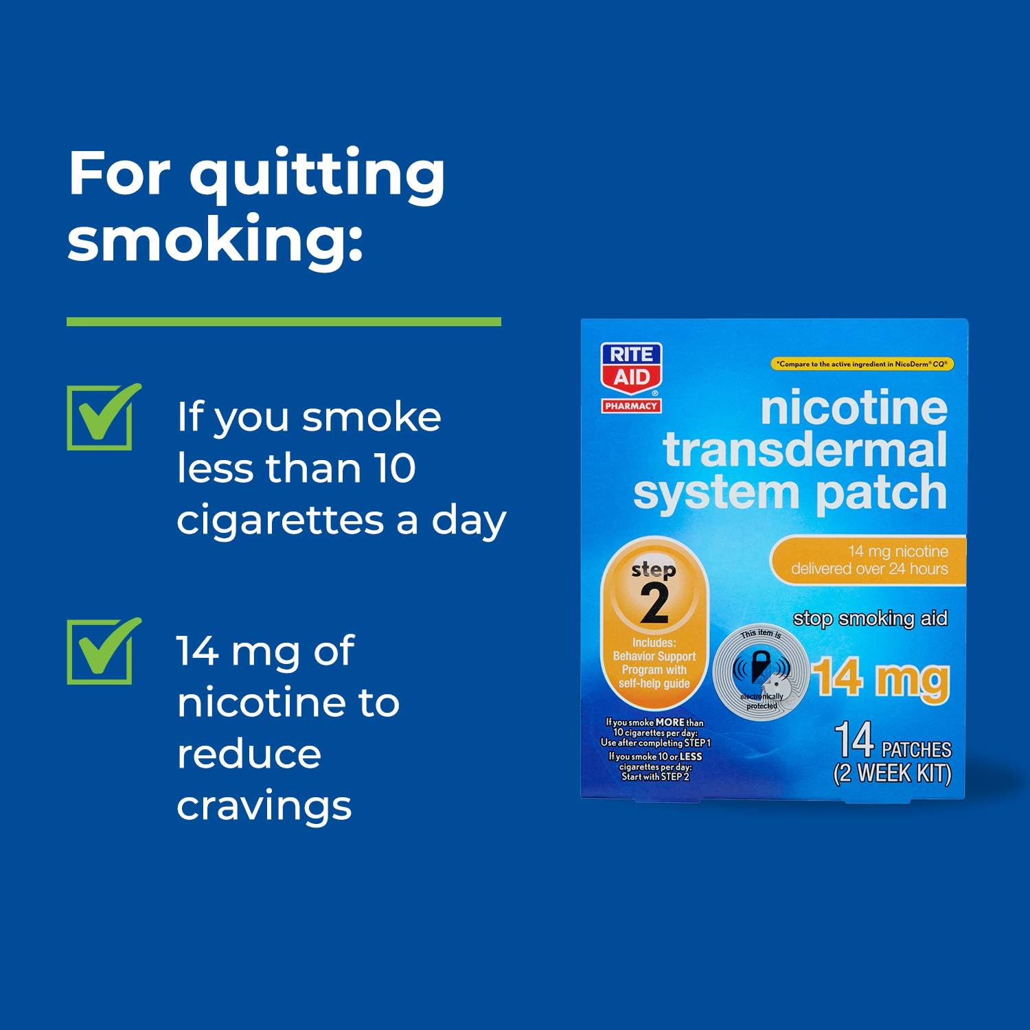 patch 14 mg et cigarette électronique 14mg Nicotine Patch 14Ct main image 1