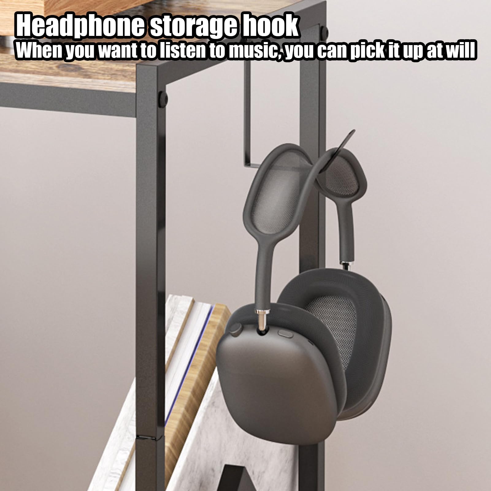 Record Rack Tavolo Organizzatore A Doppio Strato Per Collezione Album | Libreria per Raccolta Album Per Angolo Camera Ufficio Appartamento Soggiorno Bagno Studio