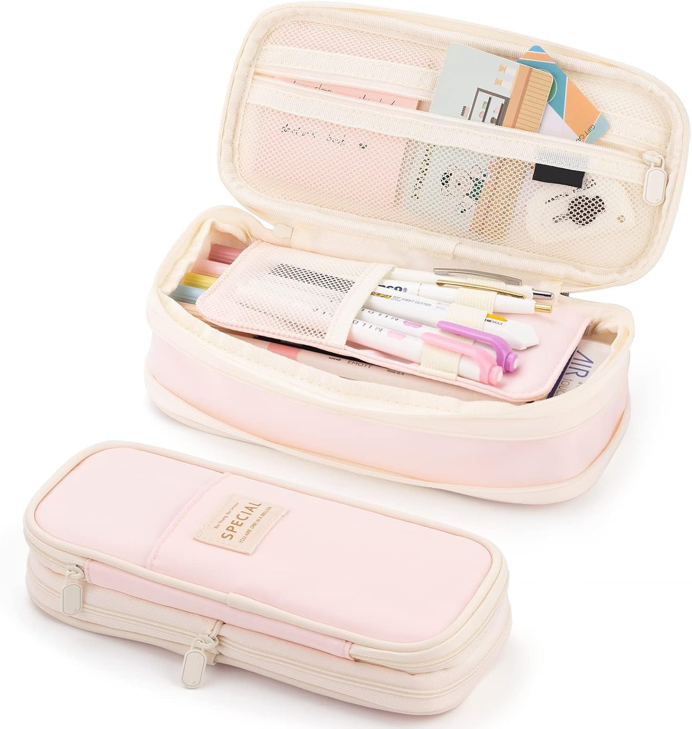 Large Capacity Pencil Case, Cosmetic Bag, Large Capacity, Storage Bag With Zipper, Suitable For School Office