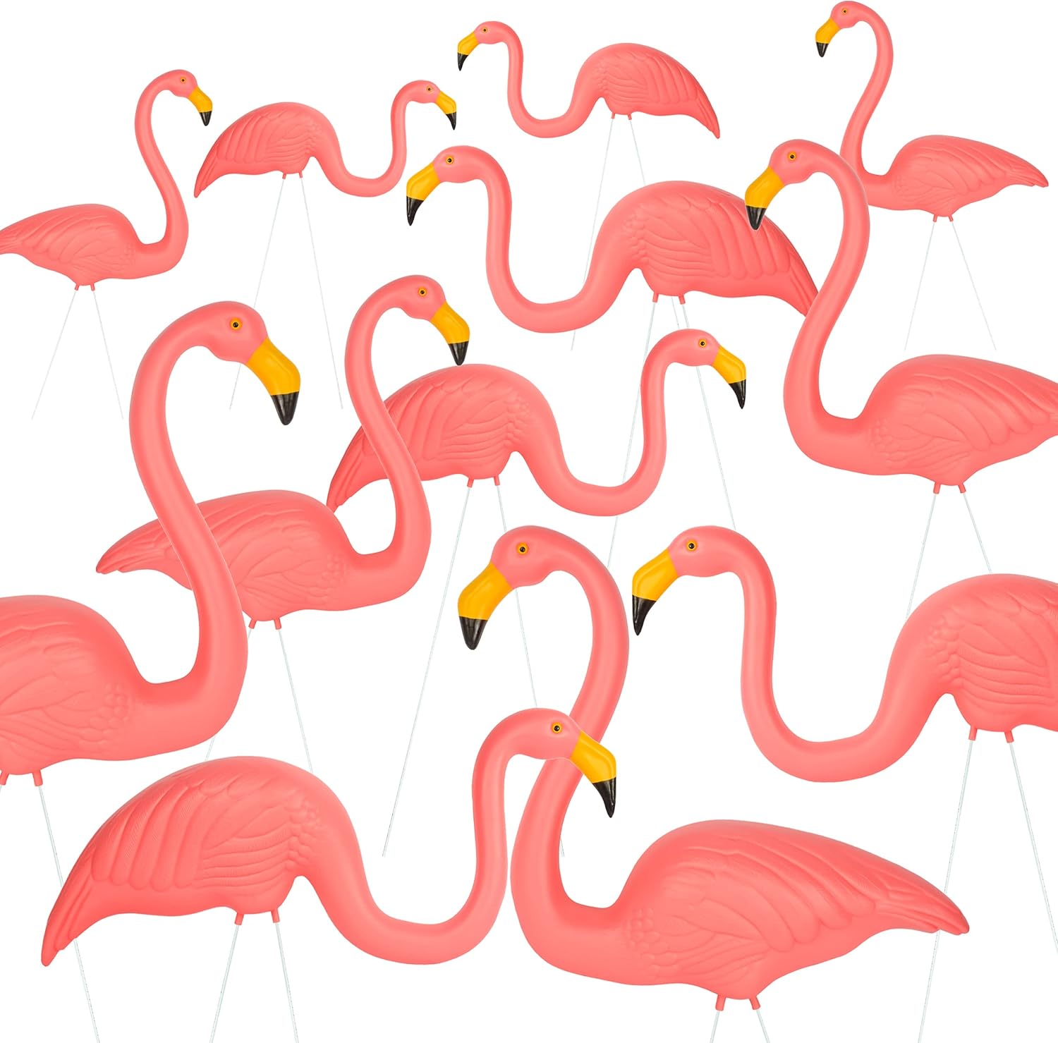 Galashield Pink Flamingo Yard Decorations Pack of 4 Flamingos Decor Ornaments for Outdoor Lawn and Garden