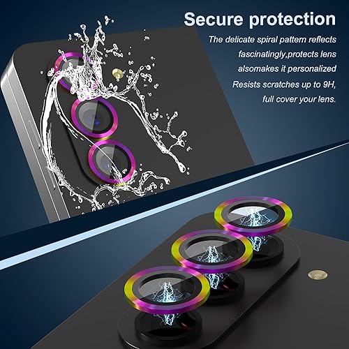 Miniatura 10 de Suoman Para Samsung Galaxy Z Fold 5 Protector De Lente De Cámara, Cubierta De Lente De Cámara De Vidrio Templado Estilo De Textura De Metal Para