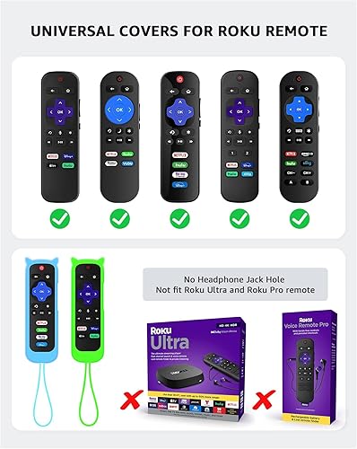 Miniatura 2 de Funda de silicona compatible con HisenseTCL Roku TV, Steaming StickExpress, controlador de repuesto universal que brilla en la oscuridad, color