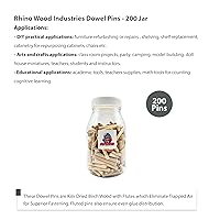 Vista 88 de 3/8" x 2" - Paquete de 500 pasadores de madera - Secados al horno, estriados y biselados (3/8" x 2", 500 unidades)