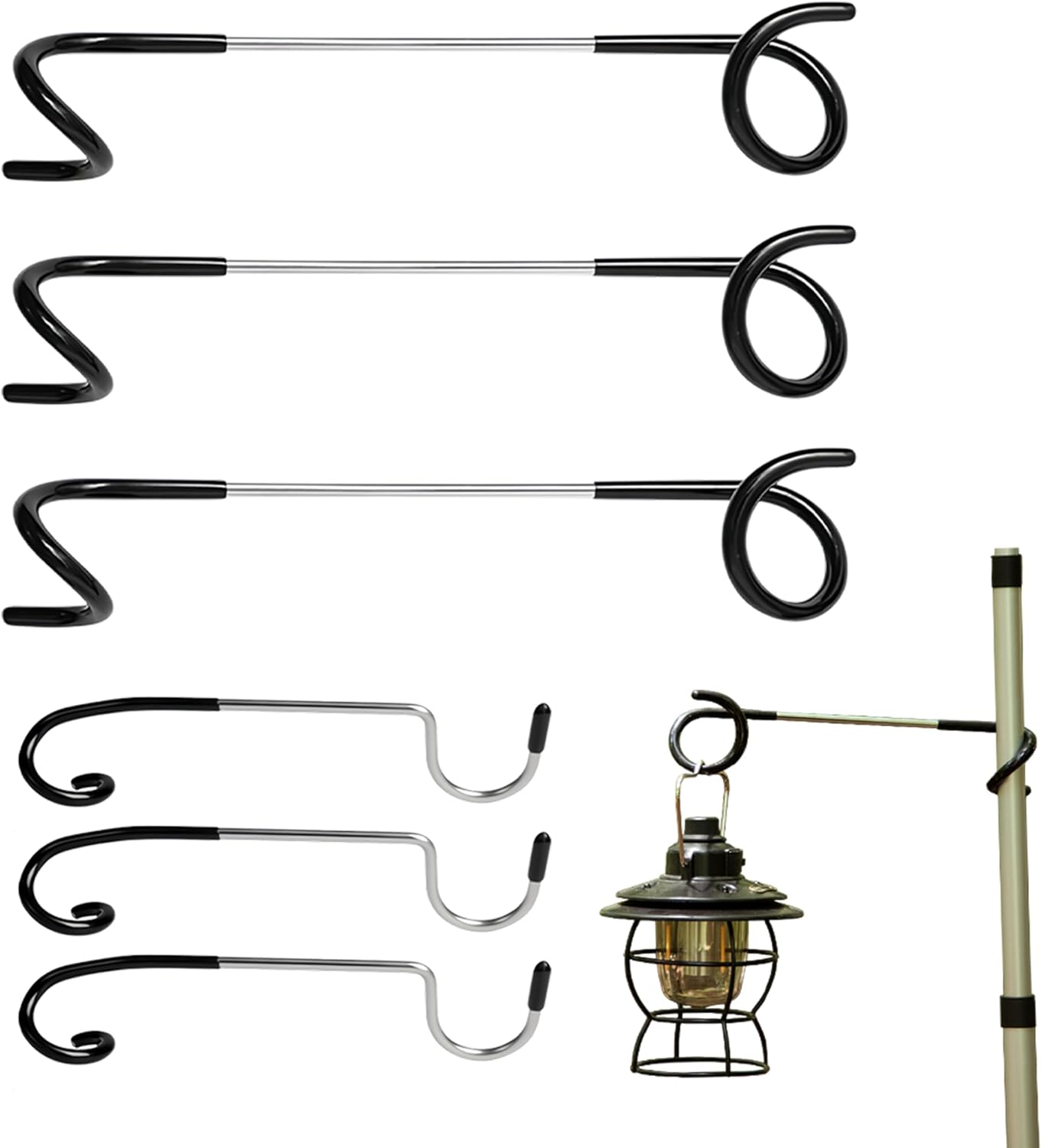 6 PCS Camping Lantern Hooks Outdoor Lighting Hook for Camping Tent Lamp Hanger,Wild Bird Feeder,Bird House,Tent Pole Light Hanger Holder