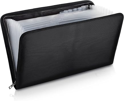 ENGPOW Legal Size Expanding File Folder Important Document Organizer Fireproof Document Bag with 13 Pockets,Color Labels,Non-Itchy Silicone Coated Portable File Wallet Large Capacity16" x 10.6"