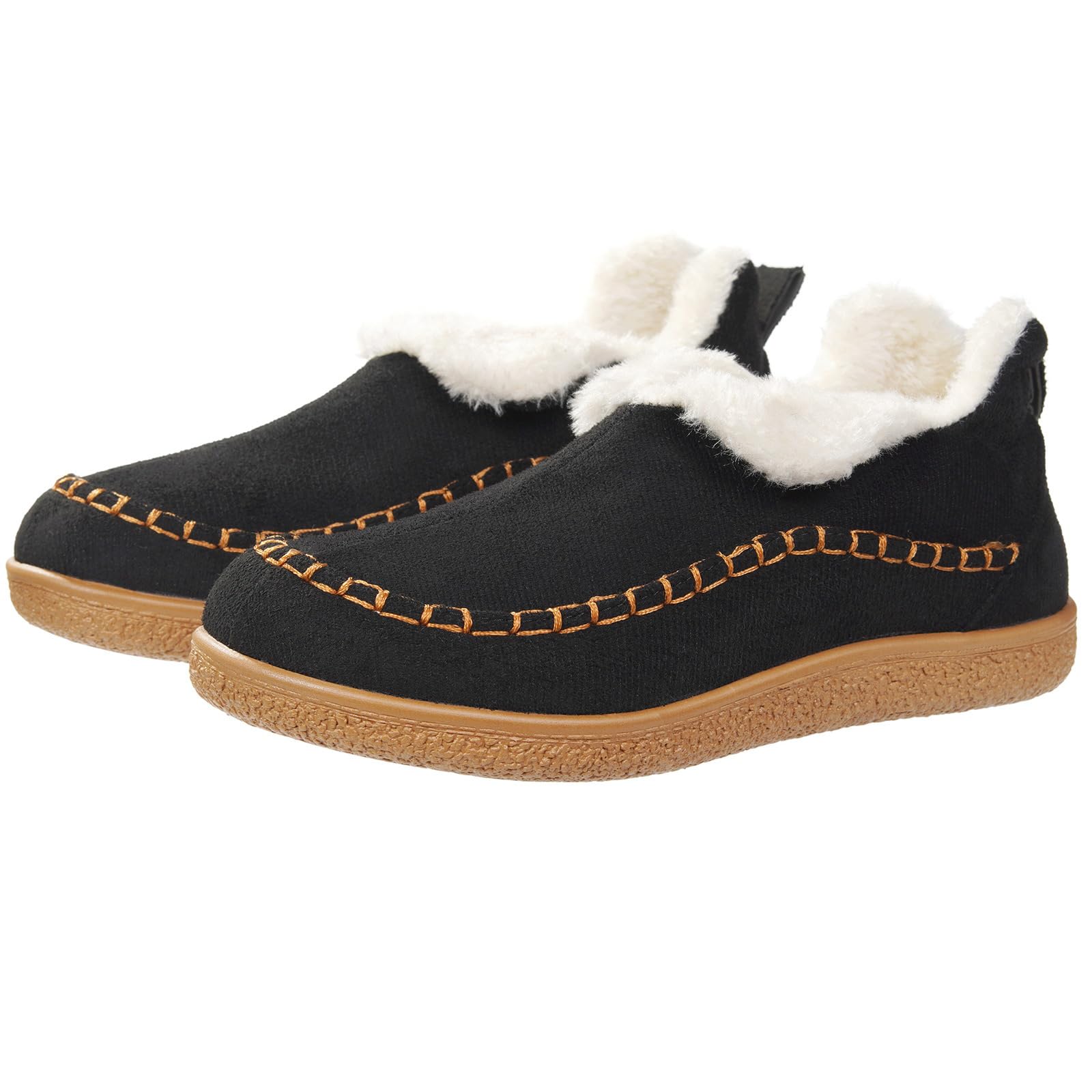 Harssidanzar Damen Winter-Bootie-Hausschuhe mit Gummisohle, slip-on, geeignet für draußen und drinnen CL209EU