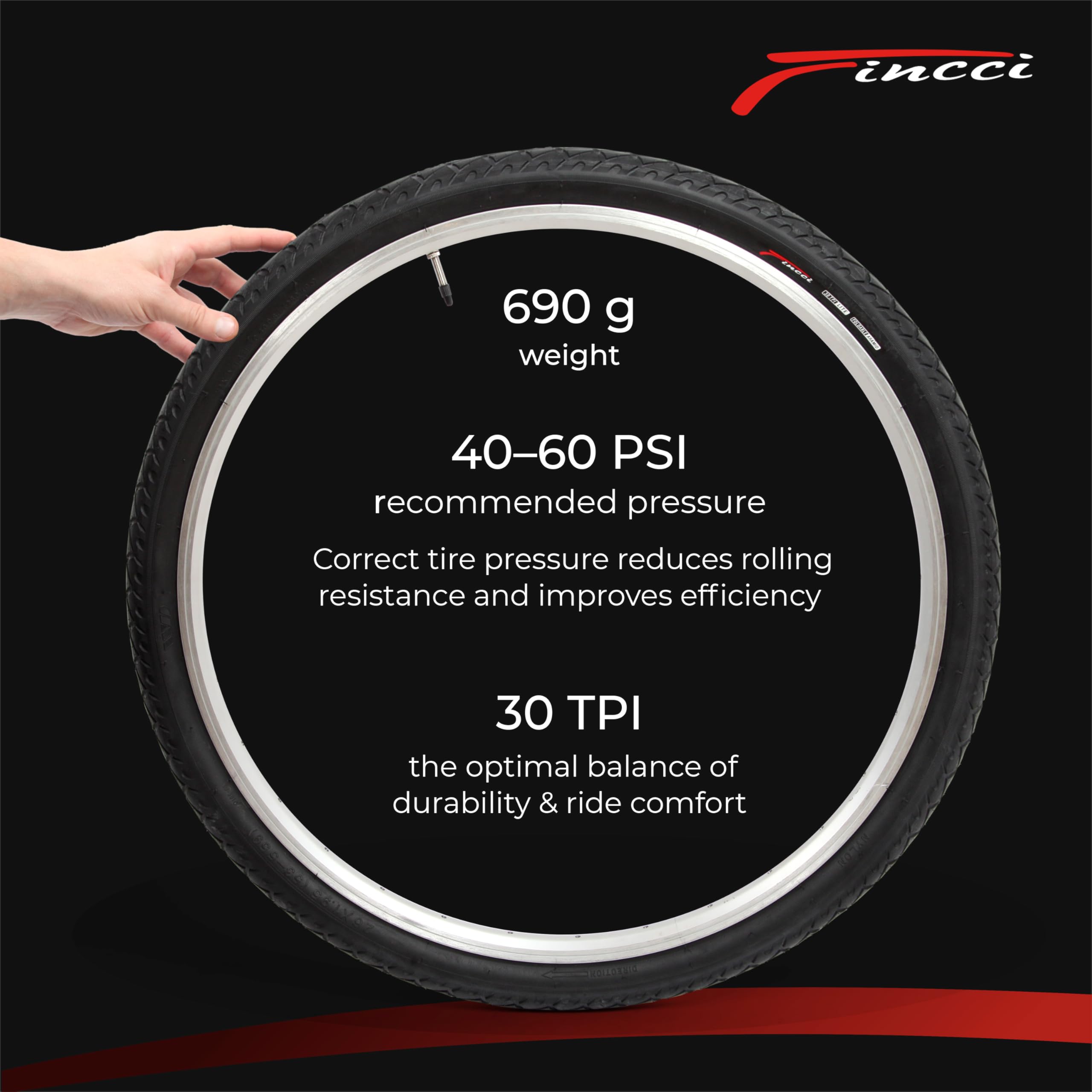 Pneumatici MTB Fincci 26x1.95 - Set 2 Gomme Pieghevoli Con Camera Aria, Valvole Presta, Per Mountain Bike E E-Bike - Foto 4