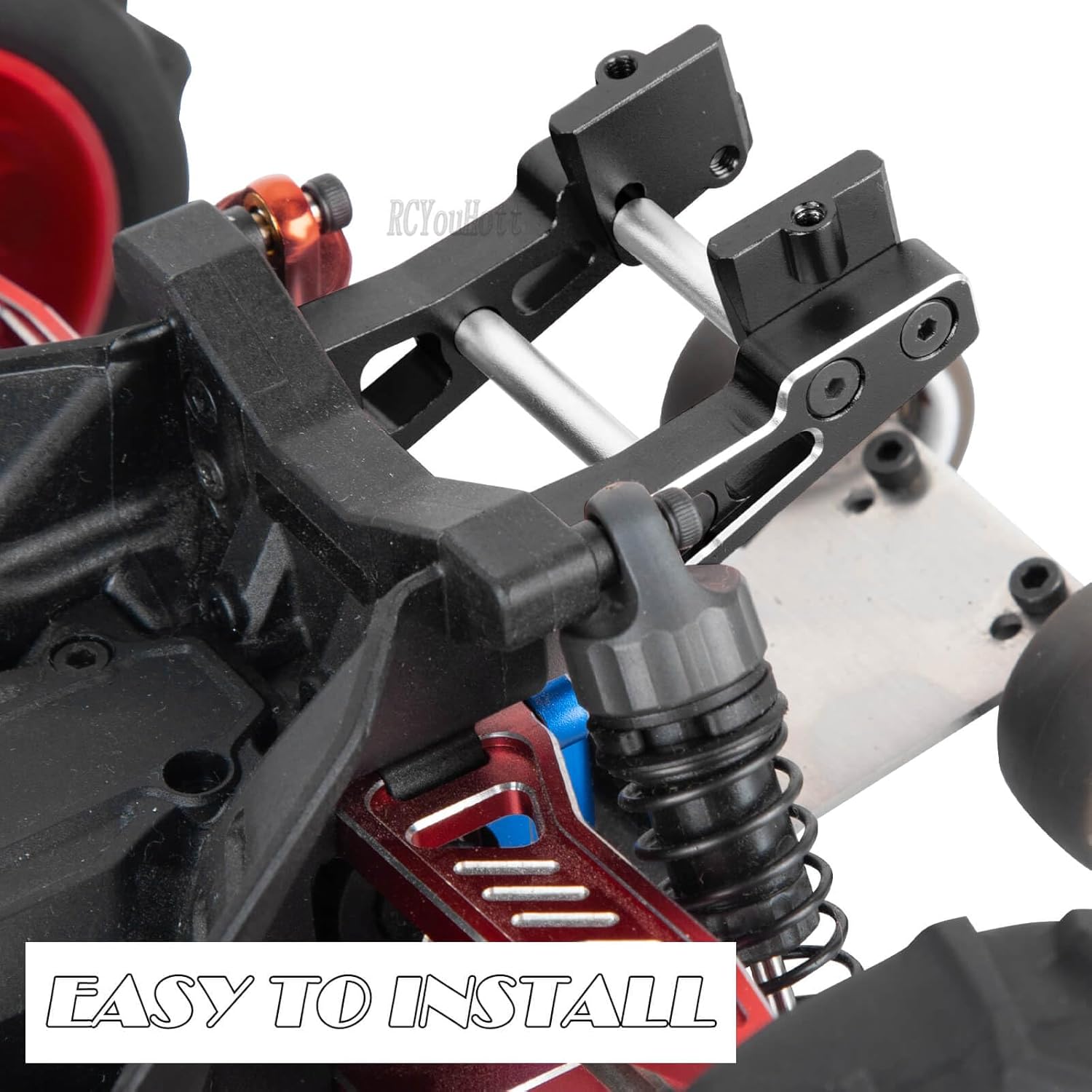 RC Aluminum Adjustable Wing Mount Upgrades Part for 1/14 Typhon Grom 223S (ARA2306,ARA2306s,ARA2106) RC Car,Adjustable Wing Mount Hops Up,Black