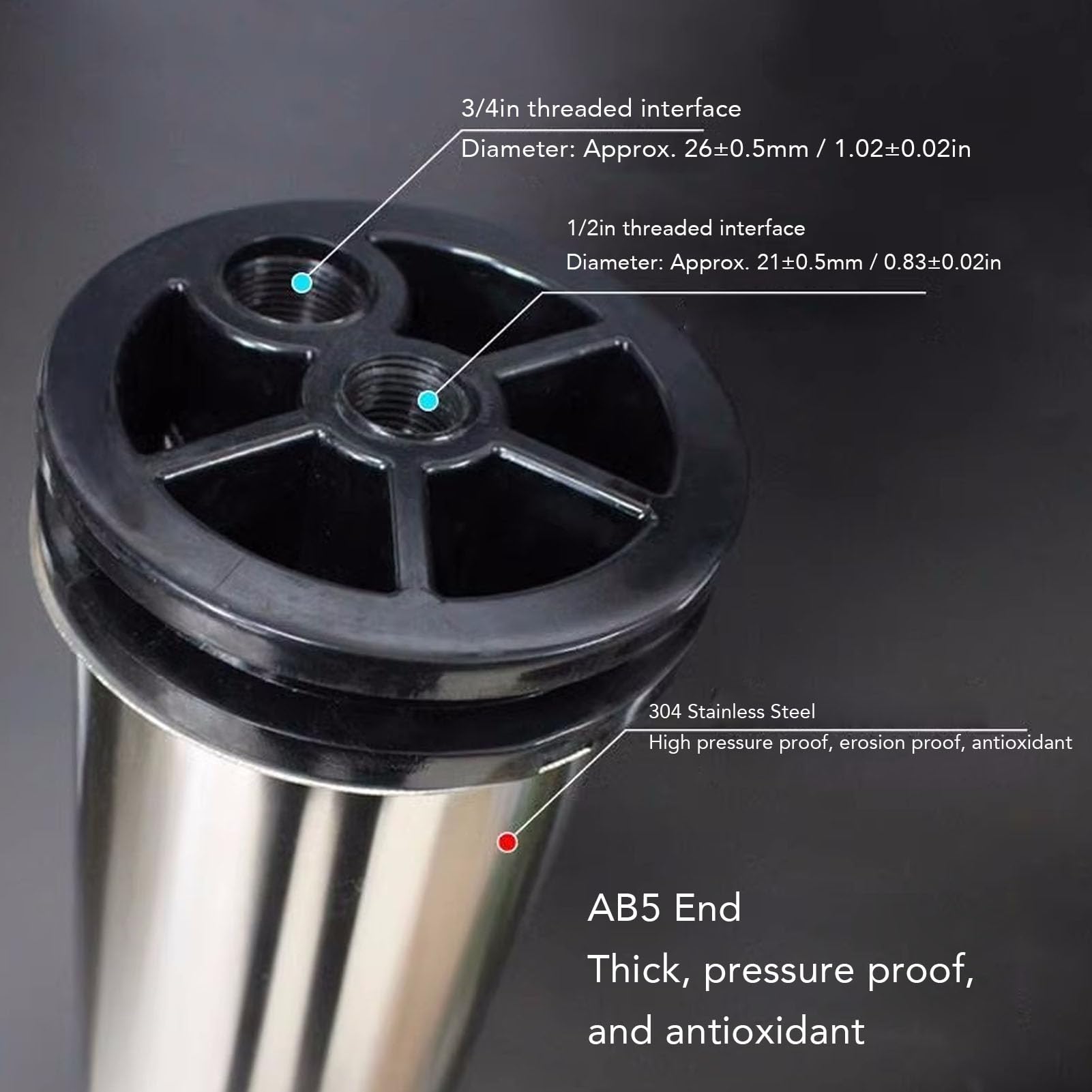 Logement à Membrane en Acier Inoxydable 4040, pour Traitement de L'eau Industrielle, Boîtier à Membrane RO 4 Pouces avec Boîtier à Membrane Commerciale