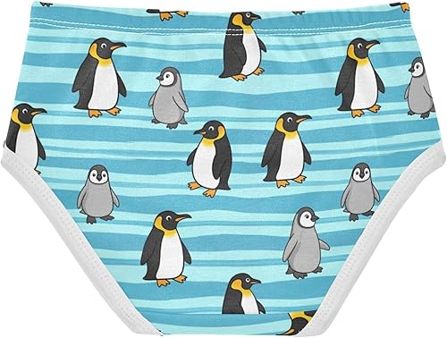 J JOYSAY Beach Penguin Blue Girls' Underwear Cotton Comfort Briefs(Beach Penguin Blue,4T)