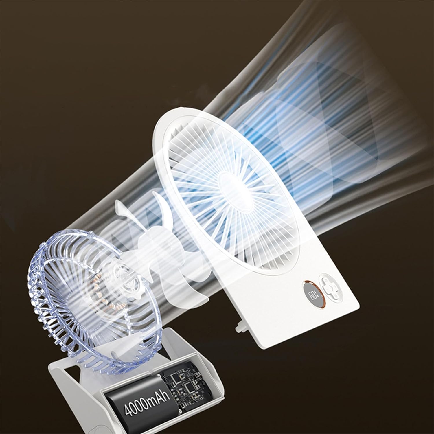 Rechargeable USB Fan Strong Air Circulation Desktop Fan Camping Fan Ceiling Fan 4000mah Battery for Indoor and Outdoor