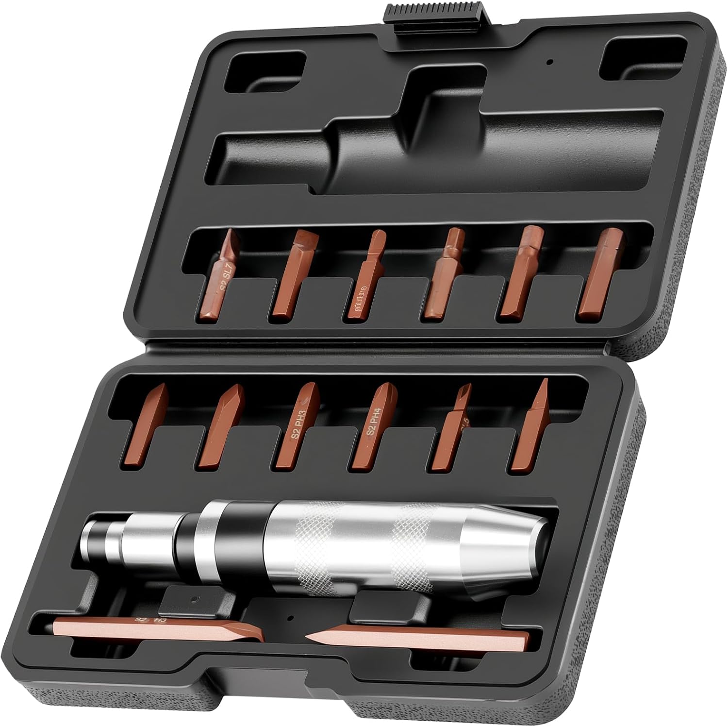 1 Set Hand Impact Screwdriver Set Safe Manual Reversible Impact Driver Tool with Bits for Loosening Rusted and Frozen Screws