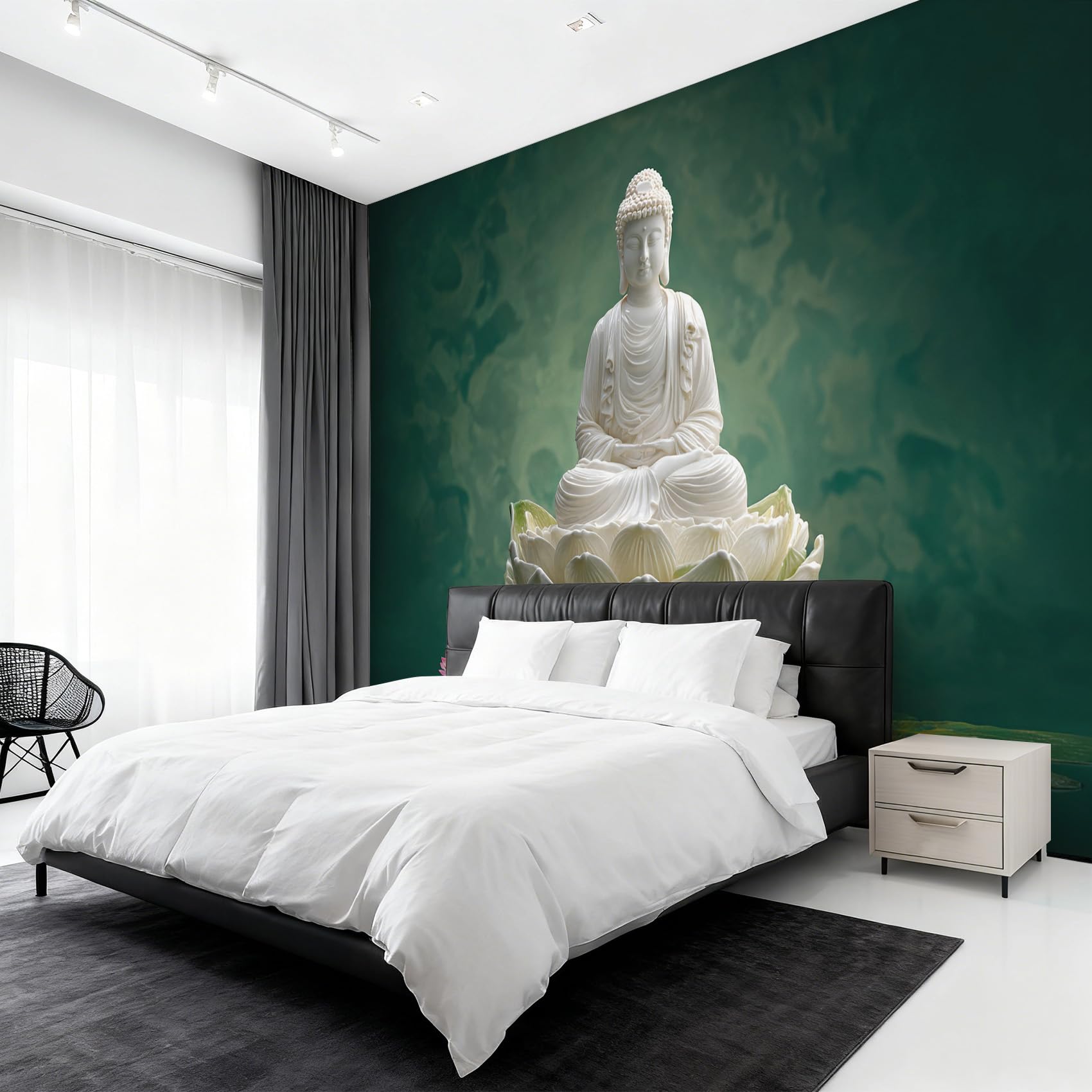 Papier peint Bouddha intissé pour masquer les imperfections de mur de salon et chambre