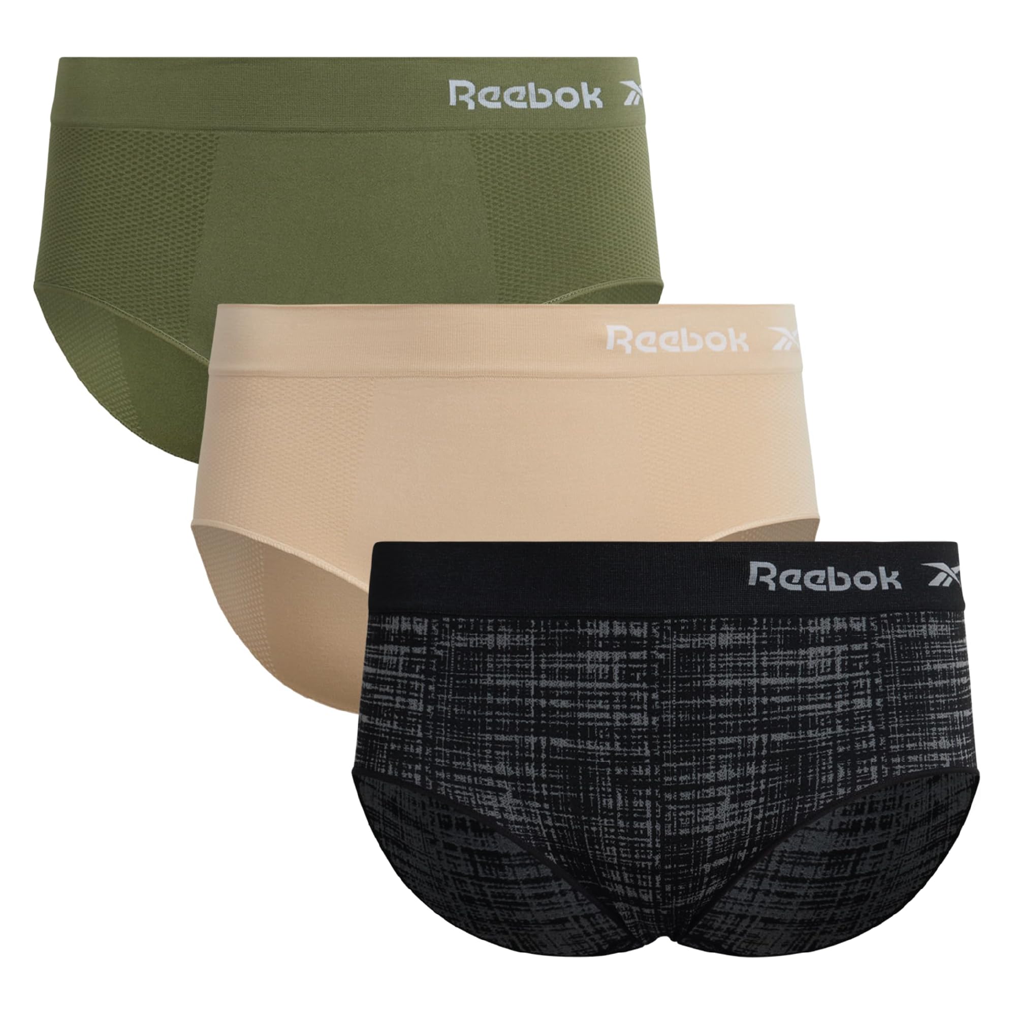 Reebok Womens Hipster Underwear - 3/6 Pack Plus Size Performance Tag Free Hipster Panties Seamless Underwear for Women