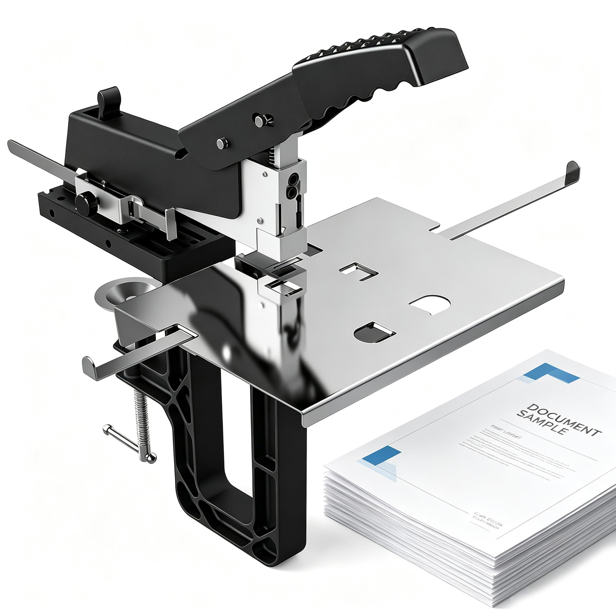 Cucitrice Manuale A Punto Sella, Macchina per Rilegatura A Punto Piatto E per Libri per Impieghi Gravosi, Spessore Massimo 60 Pagine/80 G, profondità di Rilegatura E Margine Regolabili