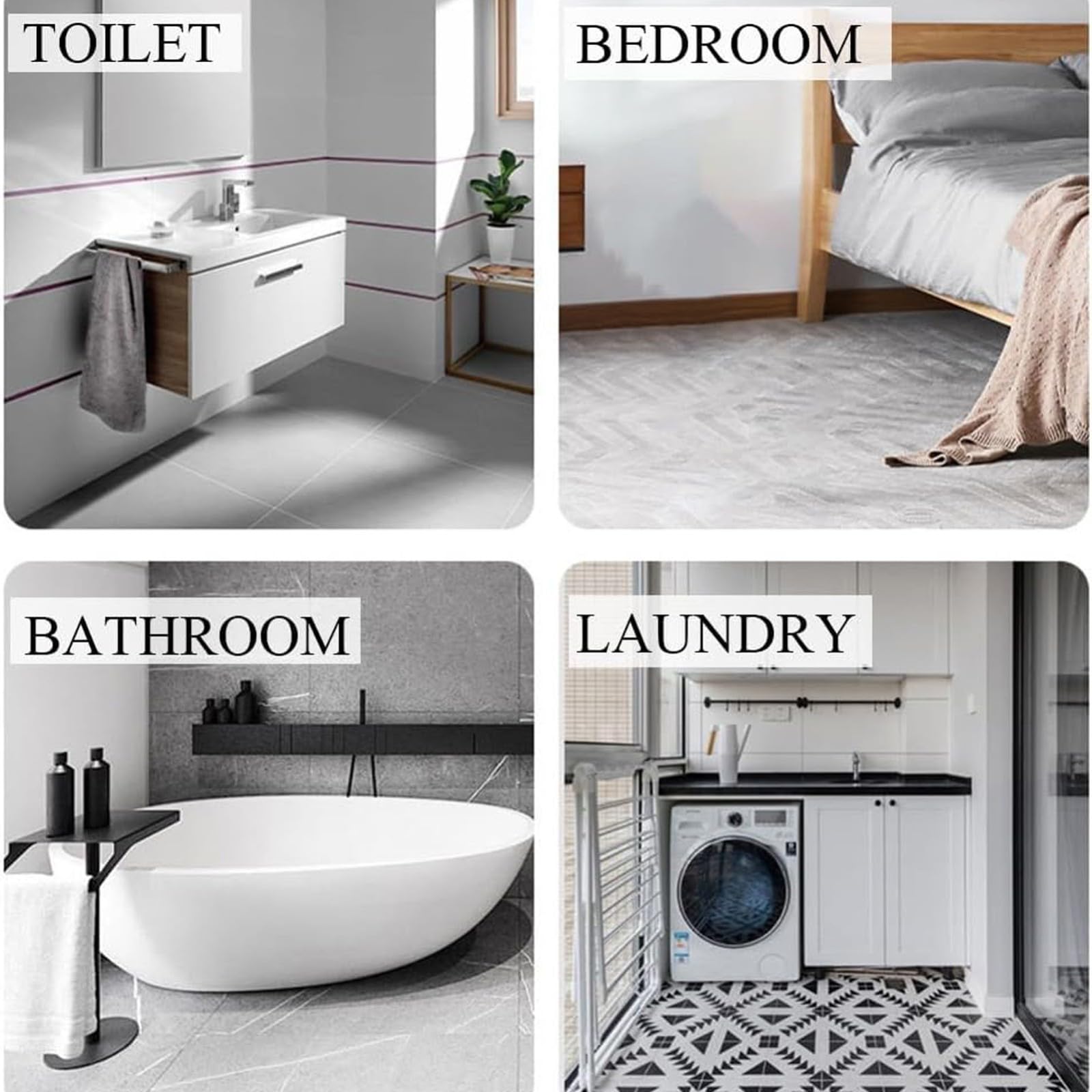 Badvorleger Badezimmerteppiche Dicke Weiche Saugfähige Matte zum Trocknen des Fußrückens rutschfeste Waschbare Matten Teppich für Wanne und Duschboden 02,60x90cm