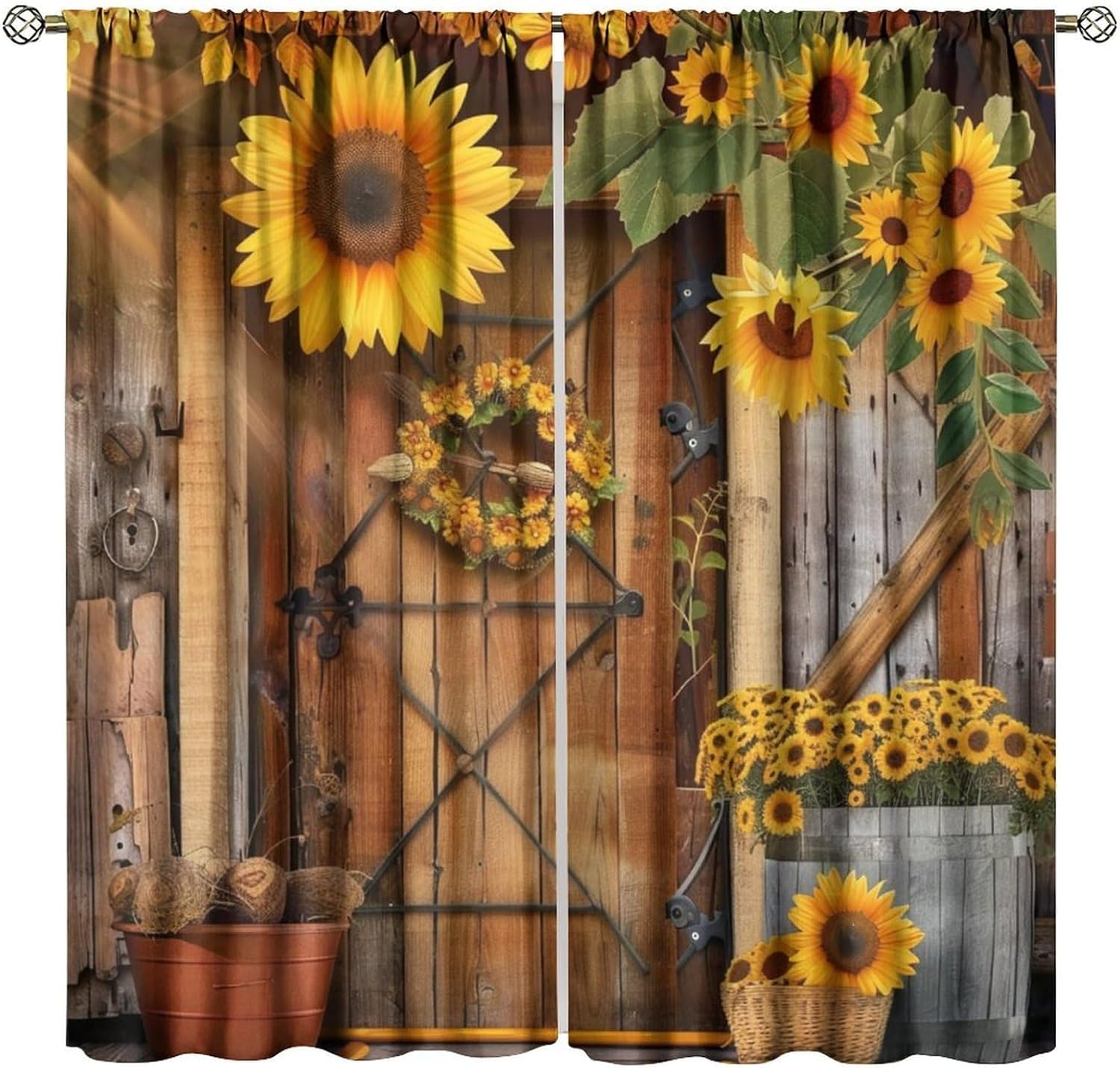 Rideaux à oeillets 2 pièces occultants thermiques fleurs salon