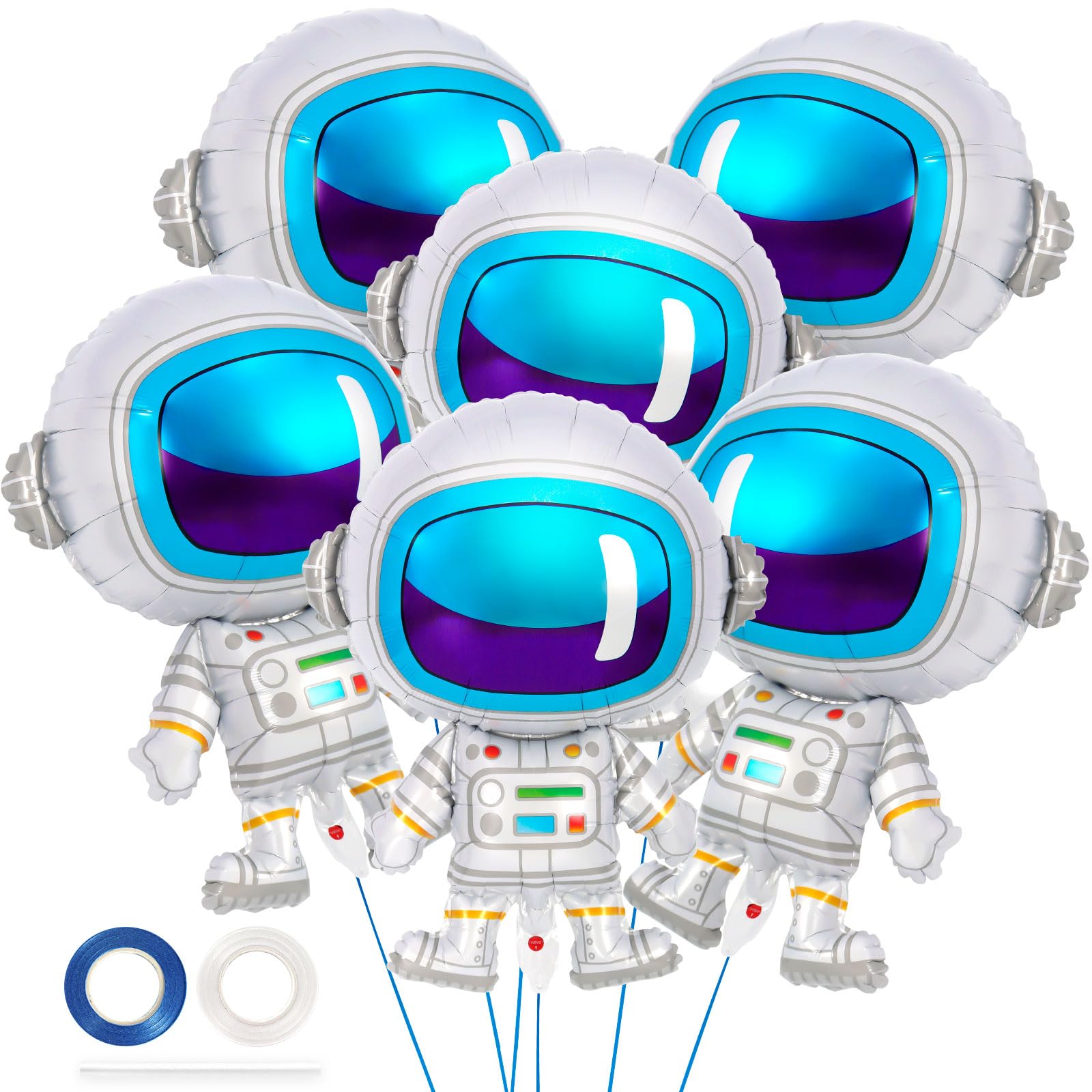 6 Pcs Astronaut Balloons for Kids - Astronaut Foil Balloon, Space Party Decorations for Baby Shower, Universe Space Themed Birthday Party Decor