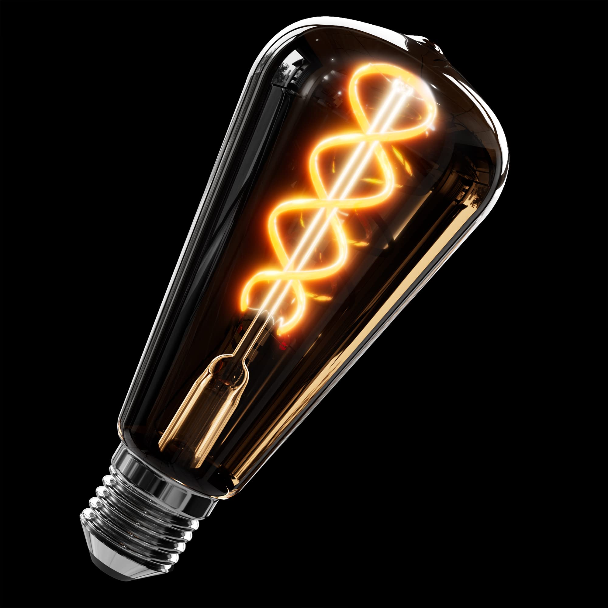 linovum 4 żarówki LED filamentowe E27 Edison kształt ściemniania ekstra ciepła biel 1700 K, ST64 Vintage Retro żarówka 3,5 W o wyglądzie bursztynu