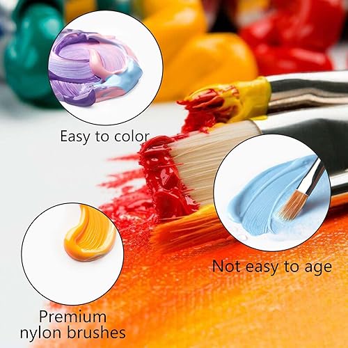 Miniatura 4 de Kaliosy Kit de pintura por números para adultos pueblos pequeños, pintura al óleo, paisajes sobre lienzo, pintura con pinceles, acrílico,