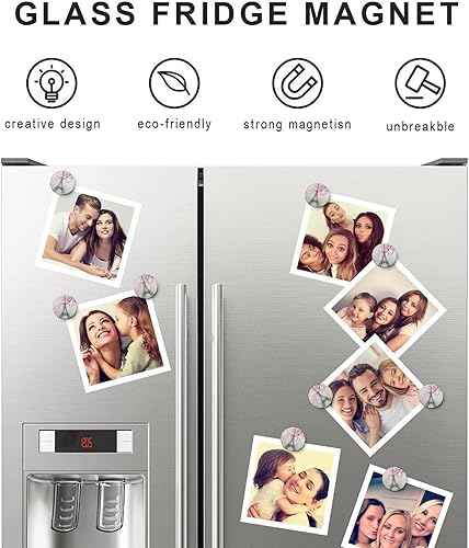 Miniatura 5 de Pares de imanes de nevera de torre Eiffel imán de vidrio para refrigerador pequeños imanes decorativos fuertes con imagen divertida linda