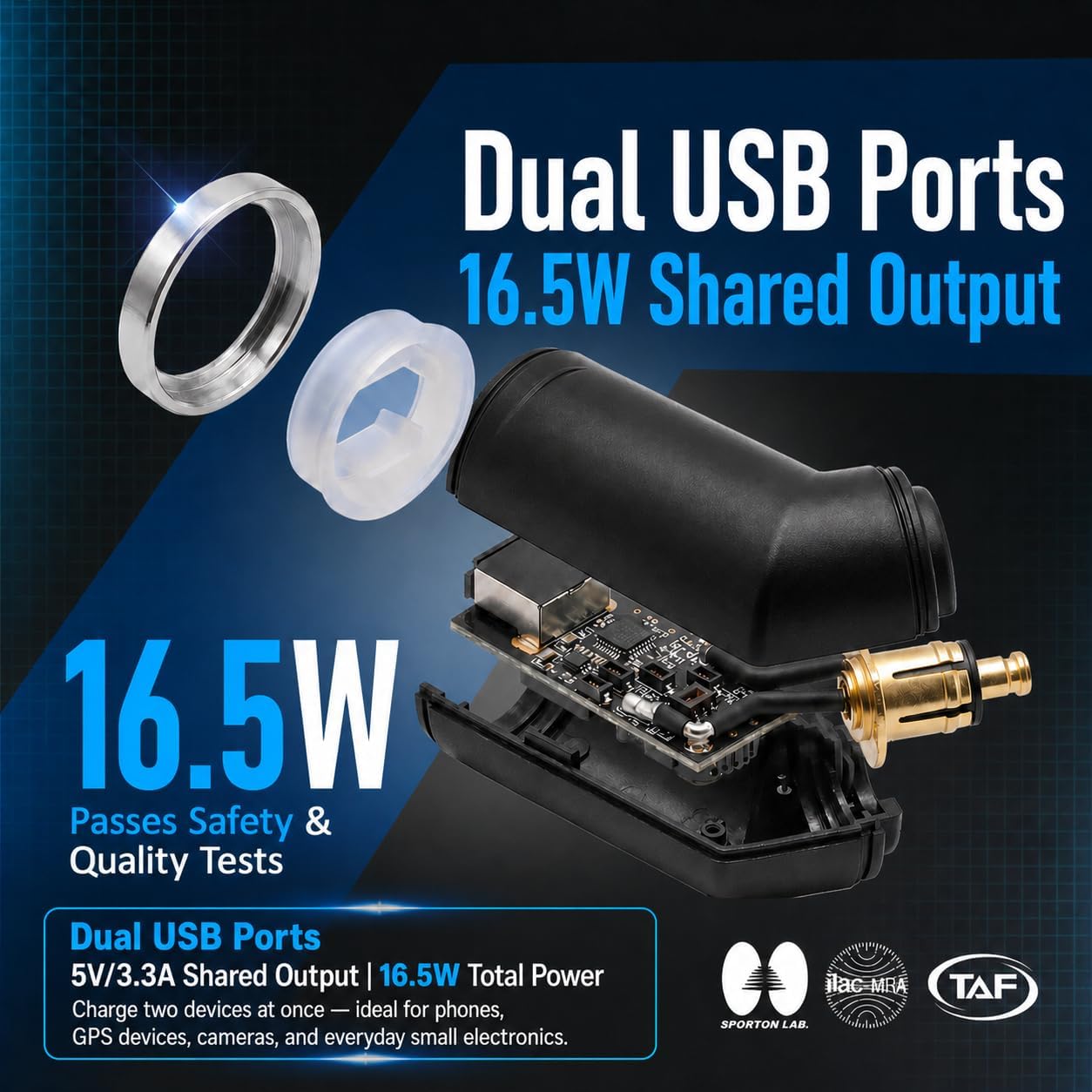 Cliff Top Motorcycle DIN USB Charger 3.3 Amp Motorcycle Power Adapter with DIN Hella Plug Compatible with BMW Triumph Tiger Ducati Motorcycle