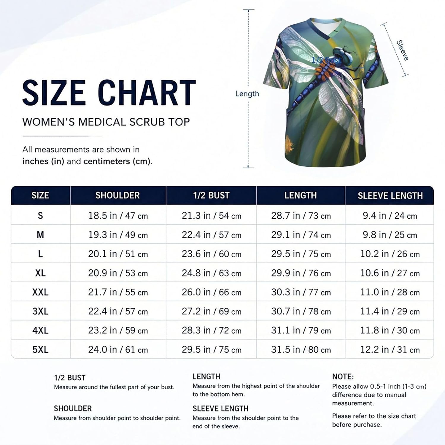 Professional Scrub Tops for Men, Classic V-Neck Workwear with 3 Pockets