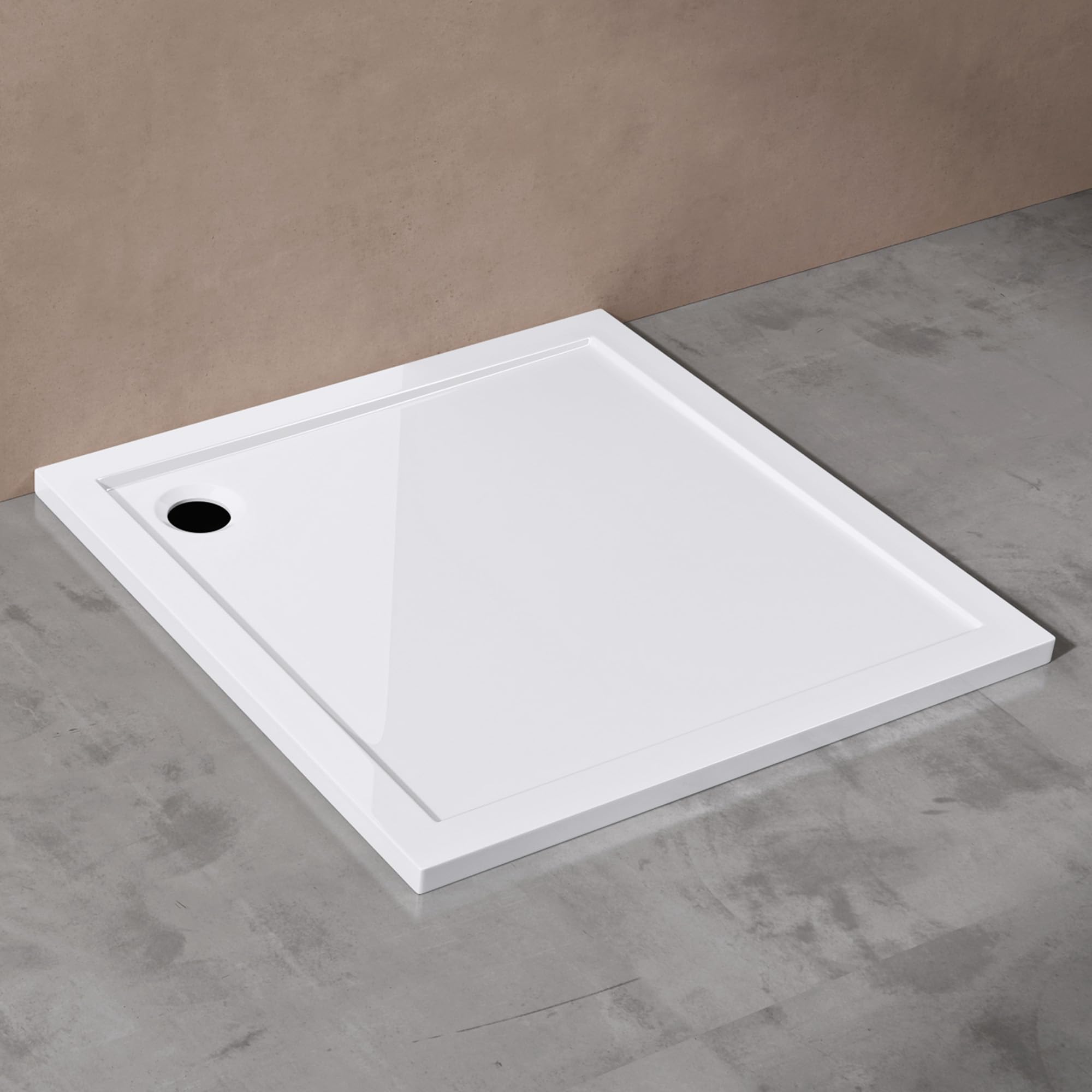 doporro Piatto Doccia 70x70 H 4 cm Quadrato in Acrilico Bianco Design Bordato Resistente a Urti e Graffi - Faro1