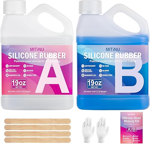 Miniatura 9 de Kit de fabricación de moldes de silicona, gel de sílice líquido elástico 15A de 70.5 onzas para moldear moldes de resina y moldes de velas y jabón,