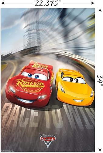 Miniatura 3 de Trends International Disney Pixar Cars 3 - Póster de pared de Race to Win, 22.375 x 34 pulgadas, paquete de póster y montaje