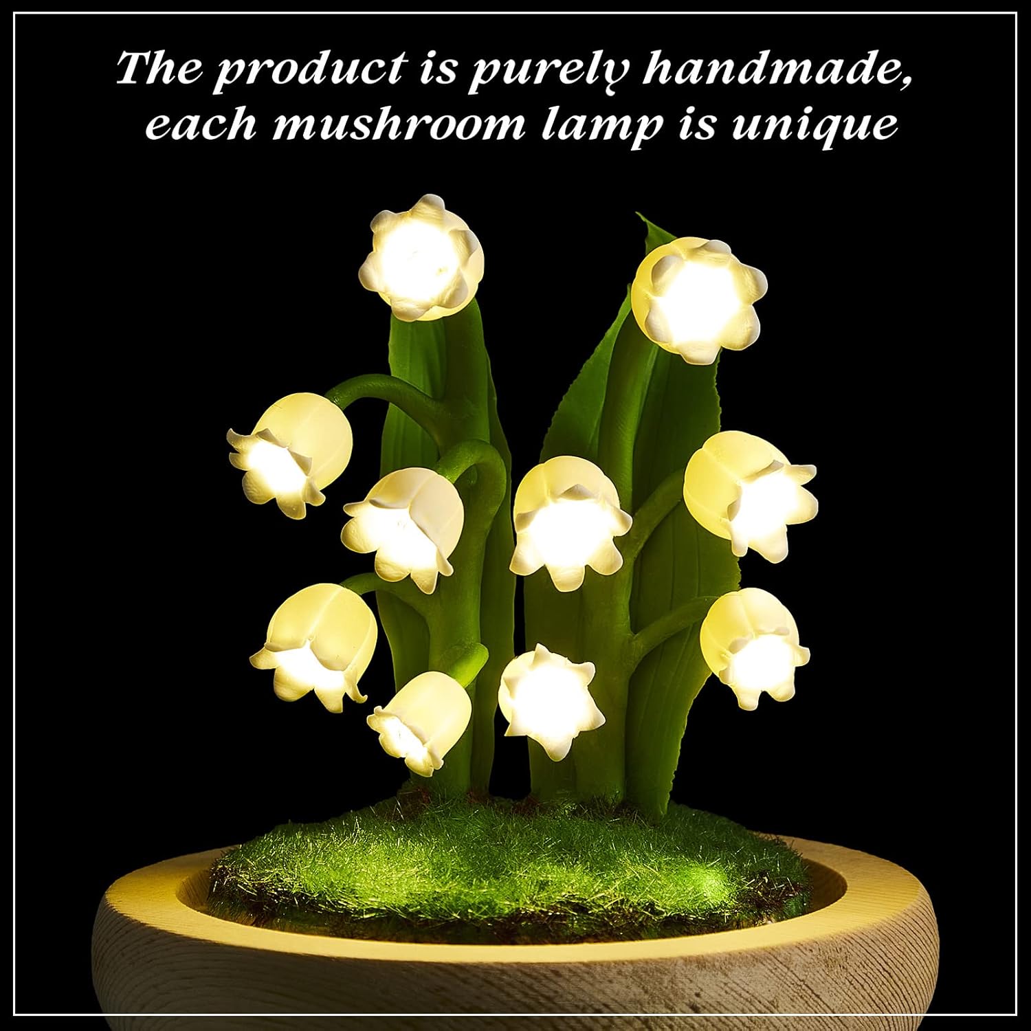 Hortsun Lily of The Valley Flower Gifts for Women Glass Lily of The Valley Flower Decor Lamp for Women Birthday Anniversary Valentine Mother's Day Thanksgiving Christmas