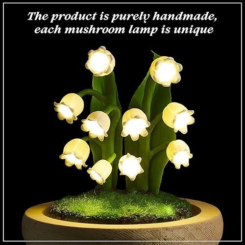 Miniatura 4 de Hortsun Lirio de los valles - Regalos de flores para mujeres, lámpara de decoración de flores de lirio de los valles para mujeres, cumpleaños,