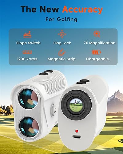 Miniatura 2 de Golf Rangefinder with Slope, Golf Laser Rangefinder,1000 Yard Range Finder Golfing with Magnetic Holder, USB C Rechagreable, 6X Magnification,