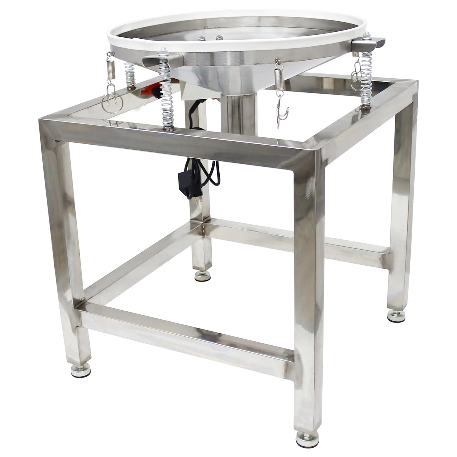 Powder Vibrating Sieve Automatic Powder Sifter Machine Electric Sieve Electric Stainless Steel Powder Shaker with 40 and 100 mesh Stainless Steel 110V 70W