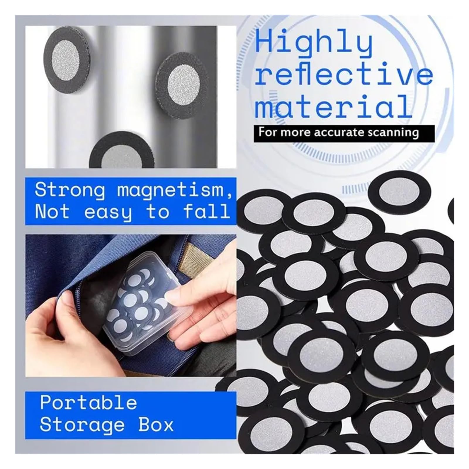 Kompatybilny Punkt Odniesienia Kropki Śledzącej 100 Sztuk Magnetyczne Kropki Śledzące 3D (wewnętrzna 12,0 Mm Zewnętrzna 19 Mm)(2000pcs)