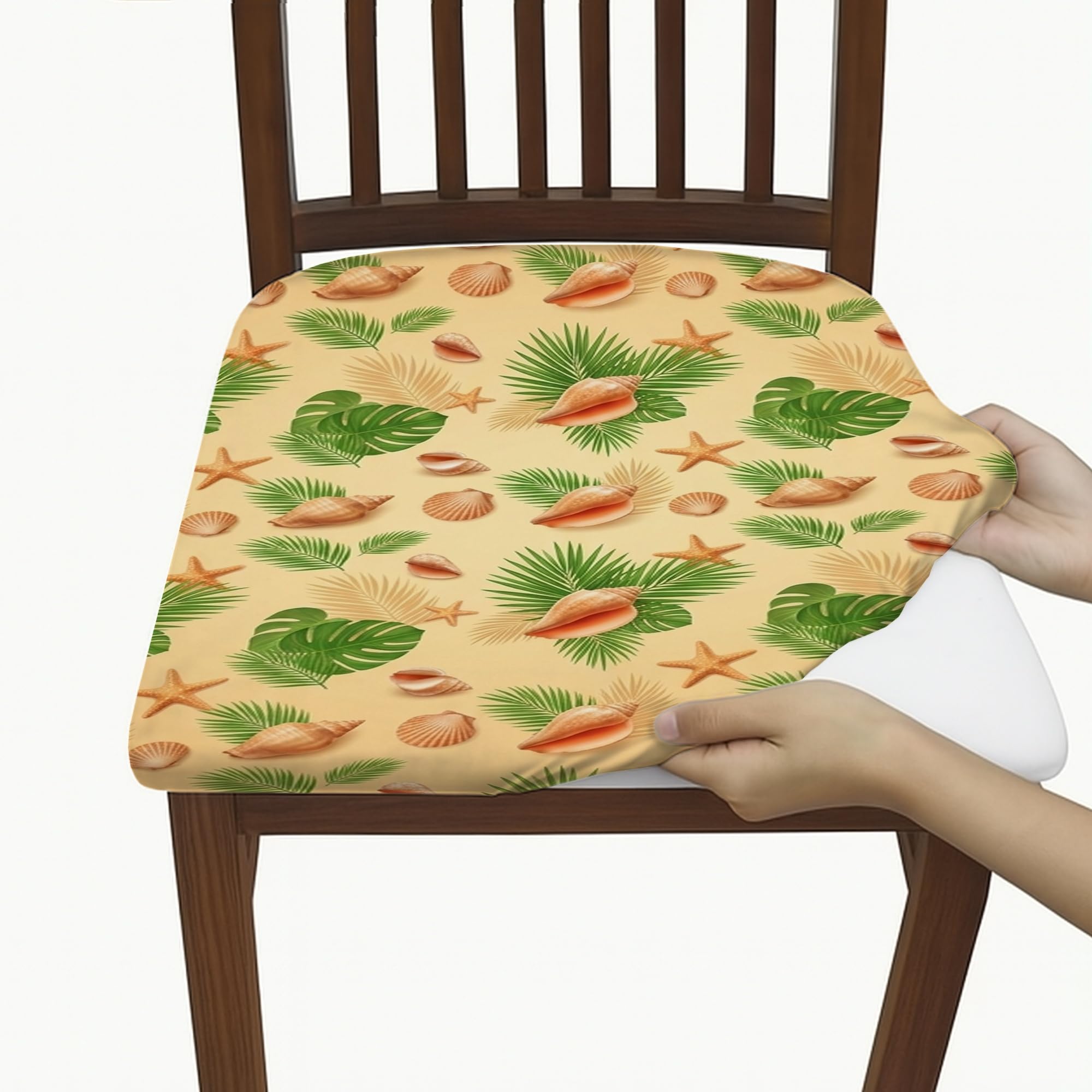 Housse de chaise tropicale beige pour sublimer votre cuisine et bureau