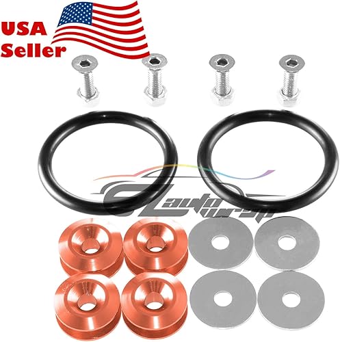 Miniatura 9 de EZAUTOWRAP - Juego de cierres de liberación rápida de bronce para parachoques de coche, guardabarros, guardabarros, escotilla