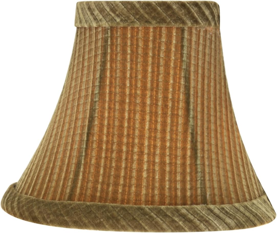 🔥 Aspen Creative 30062-9 Small Bell Shape Chandelier Clip-On Lamp Shade Set (9 Pack), Transitional Design in Brown Green, 6 bottom width (3 x 6 x 5)
