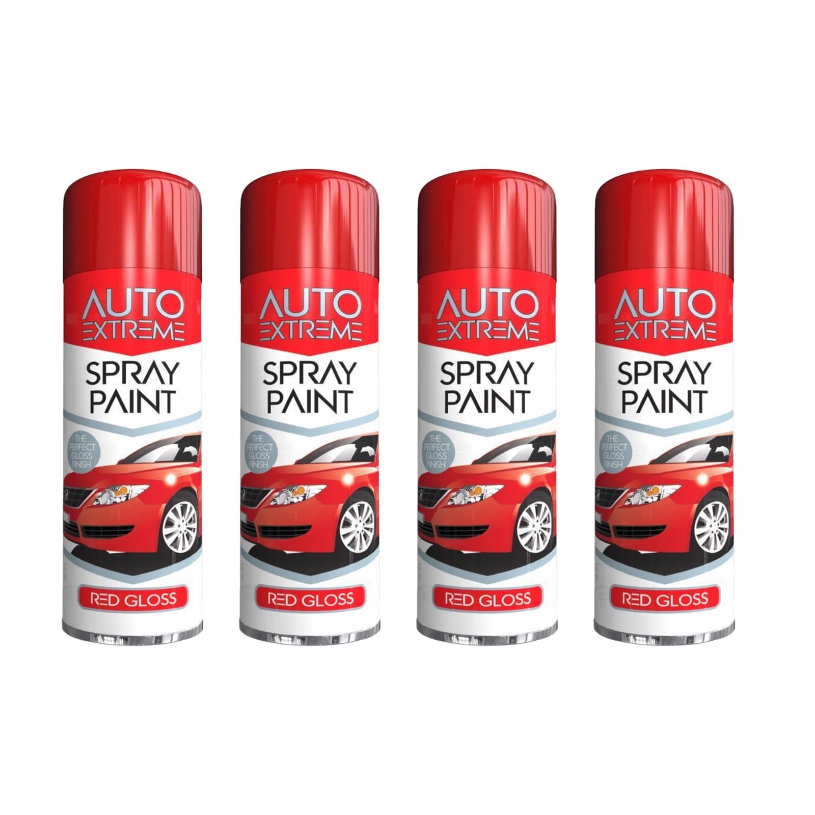 SDMAX All Purpose Red Gloss Spray Paint, Gloss Finish, Suitable for Wood, Metal, Plastic, Glass Surface, Easy and Quick Spraying, for Interior and Exterior Usage, 250ML (4 Pcs)