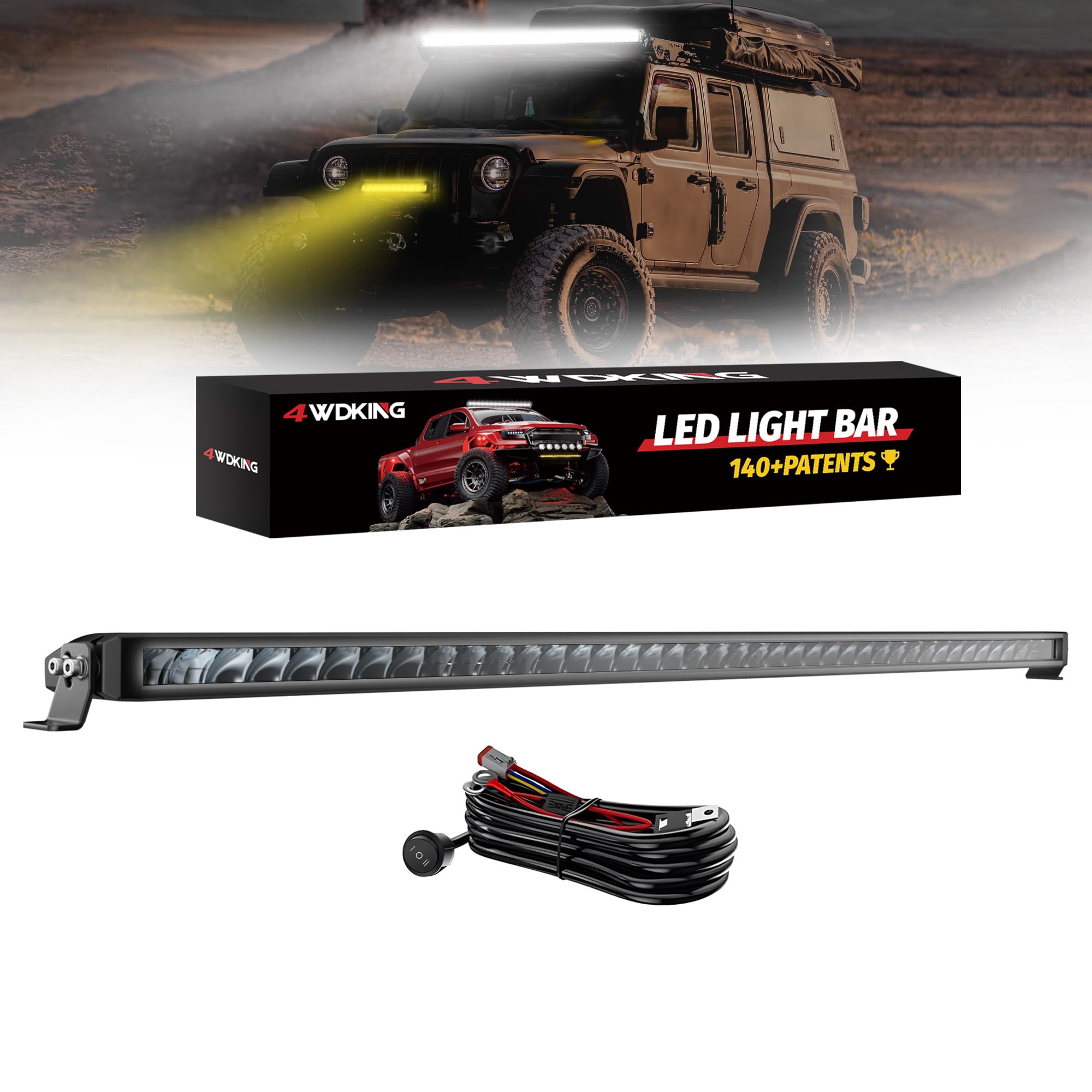 Amazon.com: 4WDKING 42 Inch Dual-Color Slim LED Light Bar,180W 