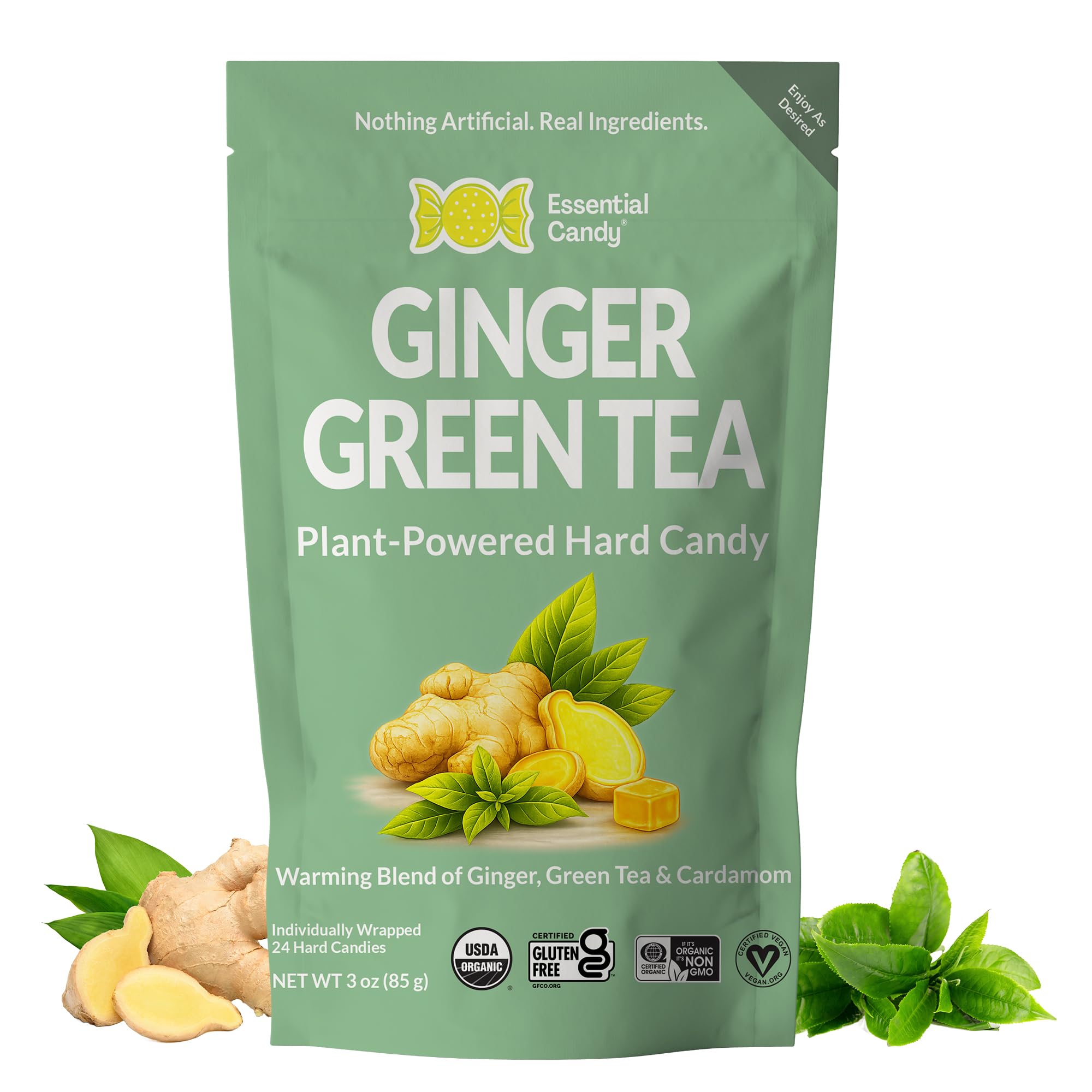 Amazon.com : Ginger Green Tea Blend Plant-Powered Lozenges