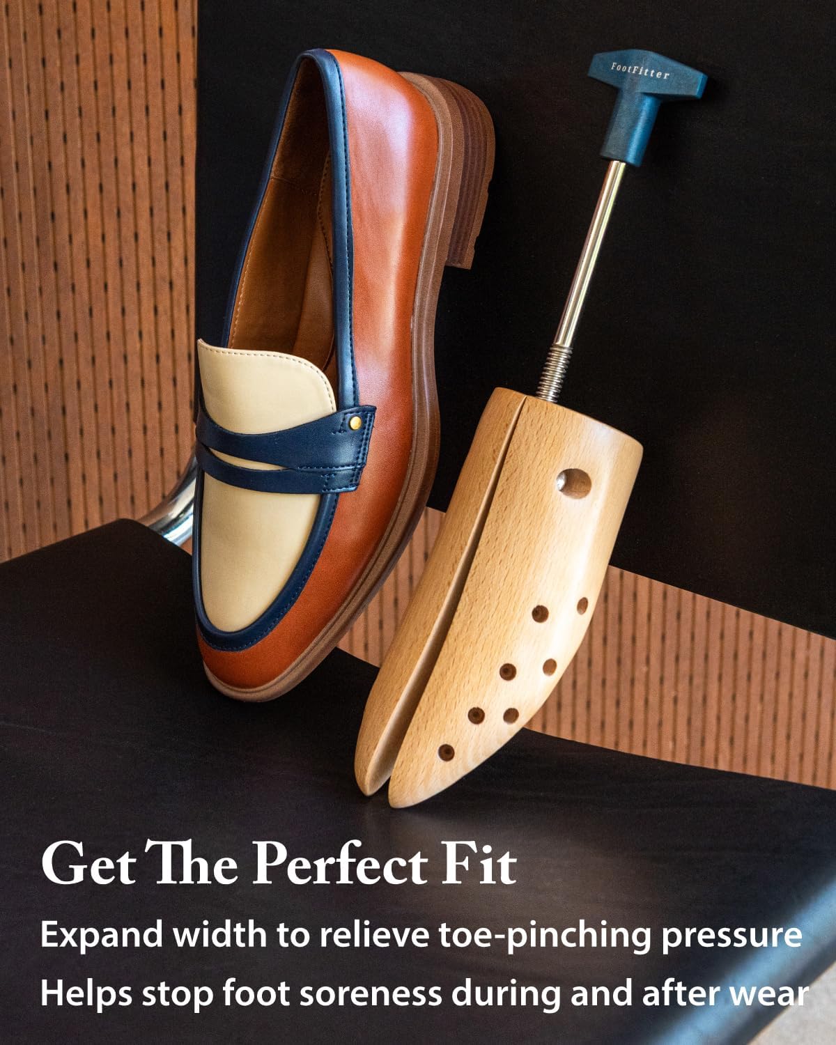FootFitter Premium Professional One‑Way Shoe Stretcher, Width Expansion image 2