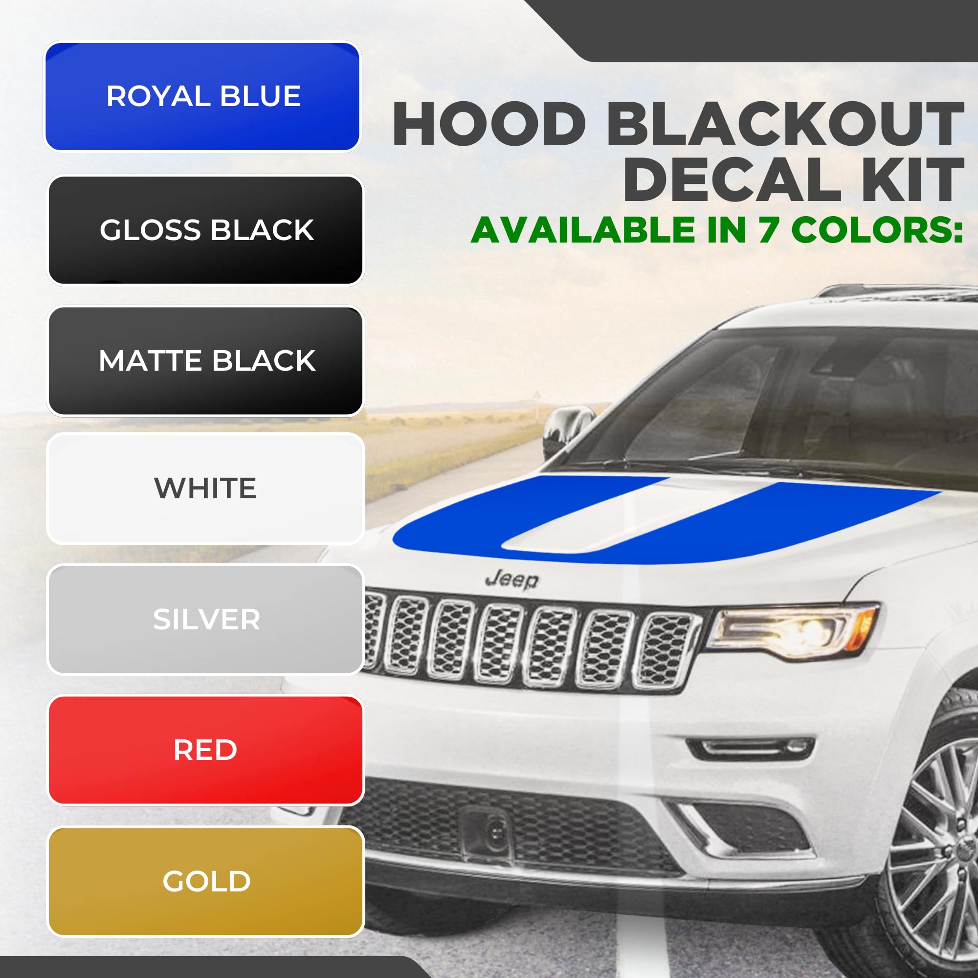 Jeep OVERLAND Hood Decal Graphics For JT 2019-2025 - 2-Pack Vinyl Stickers - FK2N0 Official Style