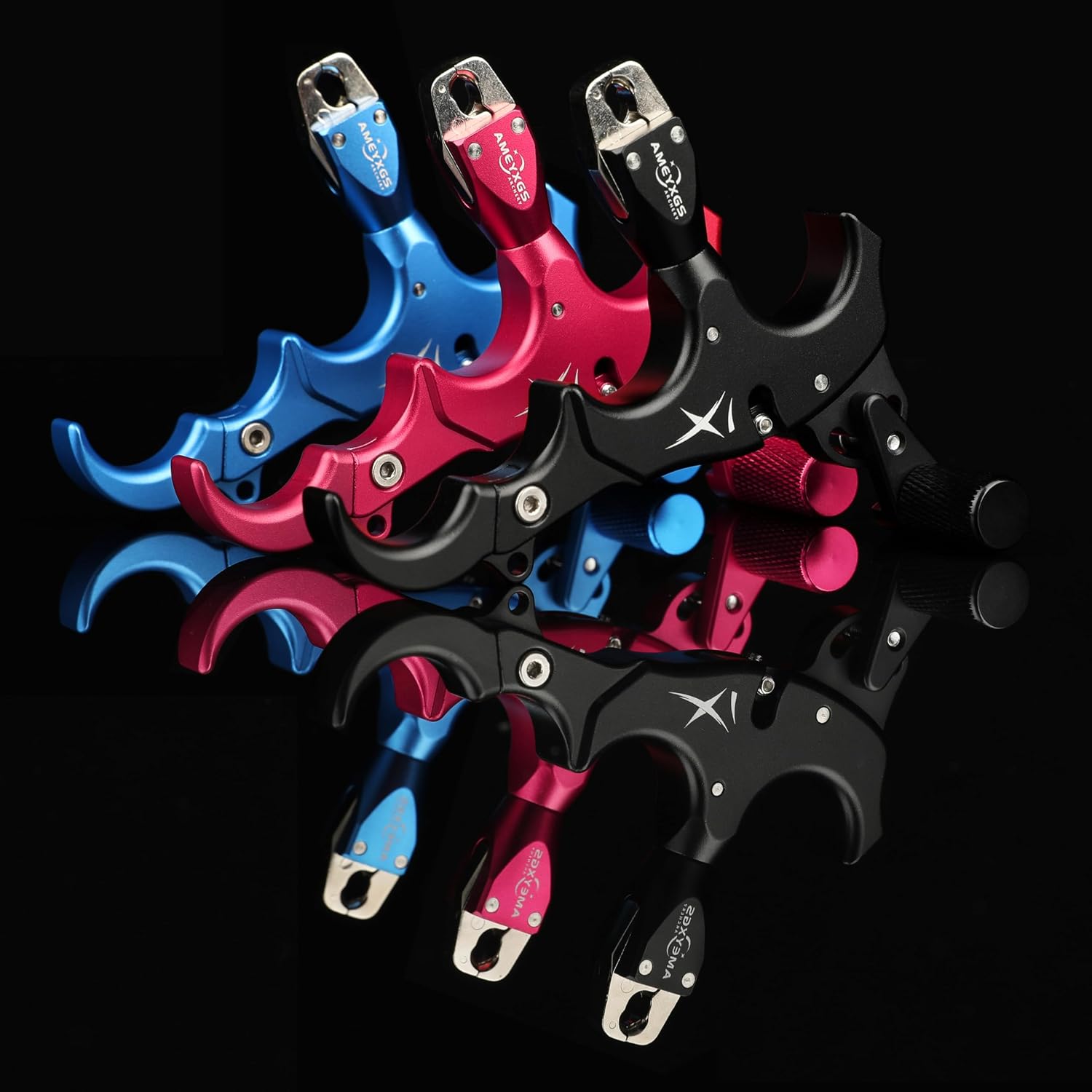 Archery Bow Release Aid 360° Rotating Head Thumb Release 3/4 Fingers Adjustable Left/Right Handed for Compound Bow Hunting Shooting Accessories