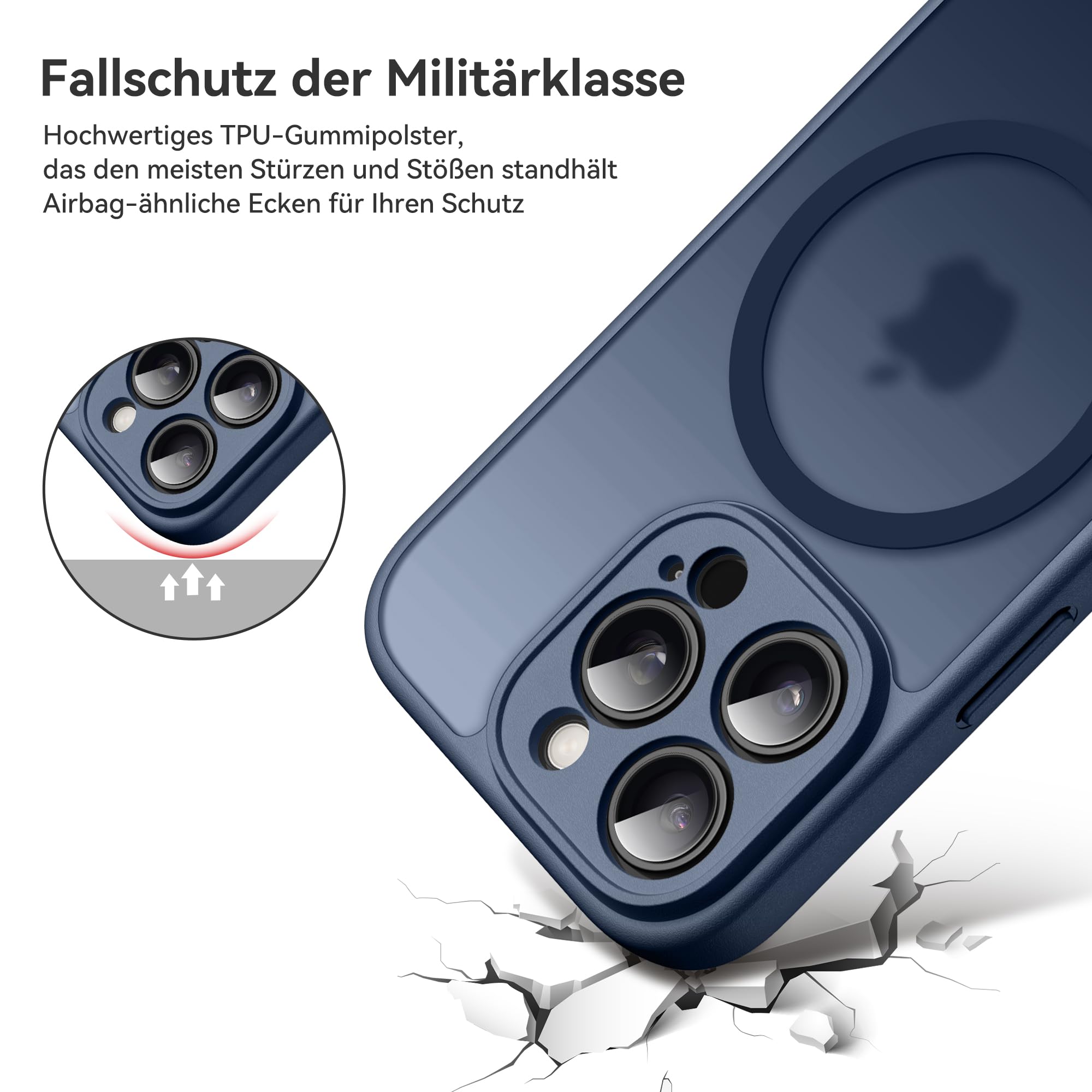 Helssitot Cover Magnetic Per IPhone 16 Pro Con Magsafe + 2 Pellicole Privacy, Custodia Trasparente Antiingiallimento E Antigraffio, Retro Rigido In PC - 5