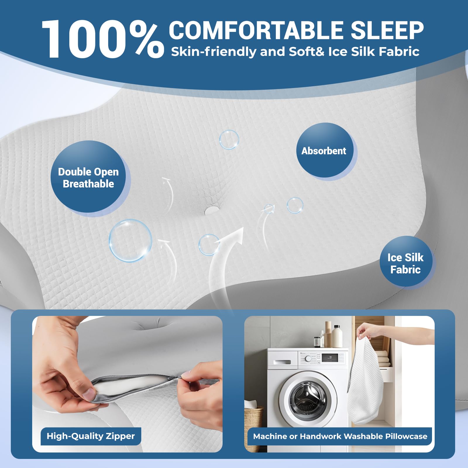 Reading Pillow for Bed, Lying, Leaning and Prone, Ergonomic Memory Foam Bed Wedge Pillow for Headboard, Chin & Back Support Pillows on Bedrest Couch Floor- Cream - 4