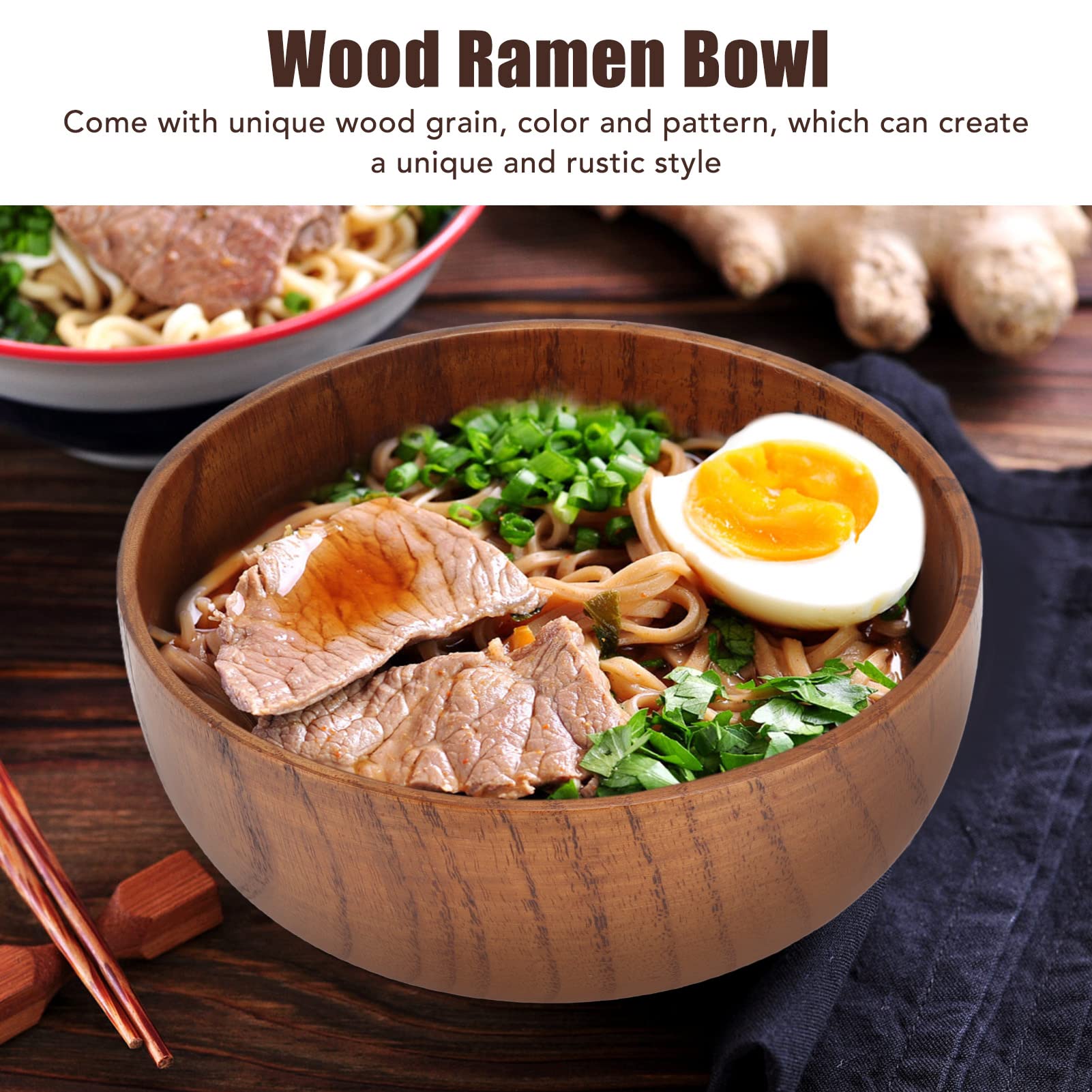 Bol En Bois Style Japonais Otufan - Parfait Pour Nouilles, Riz, Soupe Et Salades