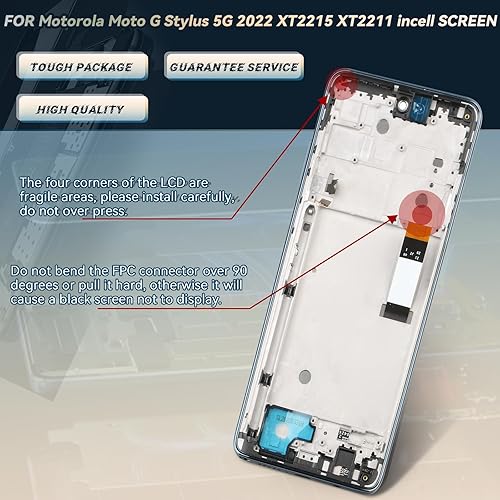 Miniatura 5 de Pantalla para Motorola Moto G Stylus 5G 2022 XT2215 Reemplazo de pantalla para Moto G Stylus 2022 XT2212 Pantalla táctil LCD Digitalizador Asamblea