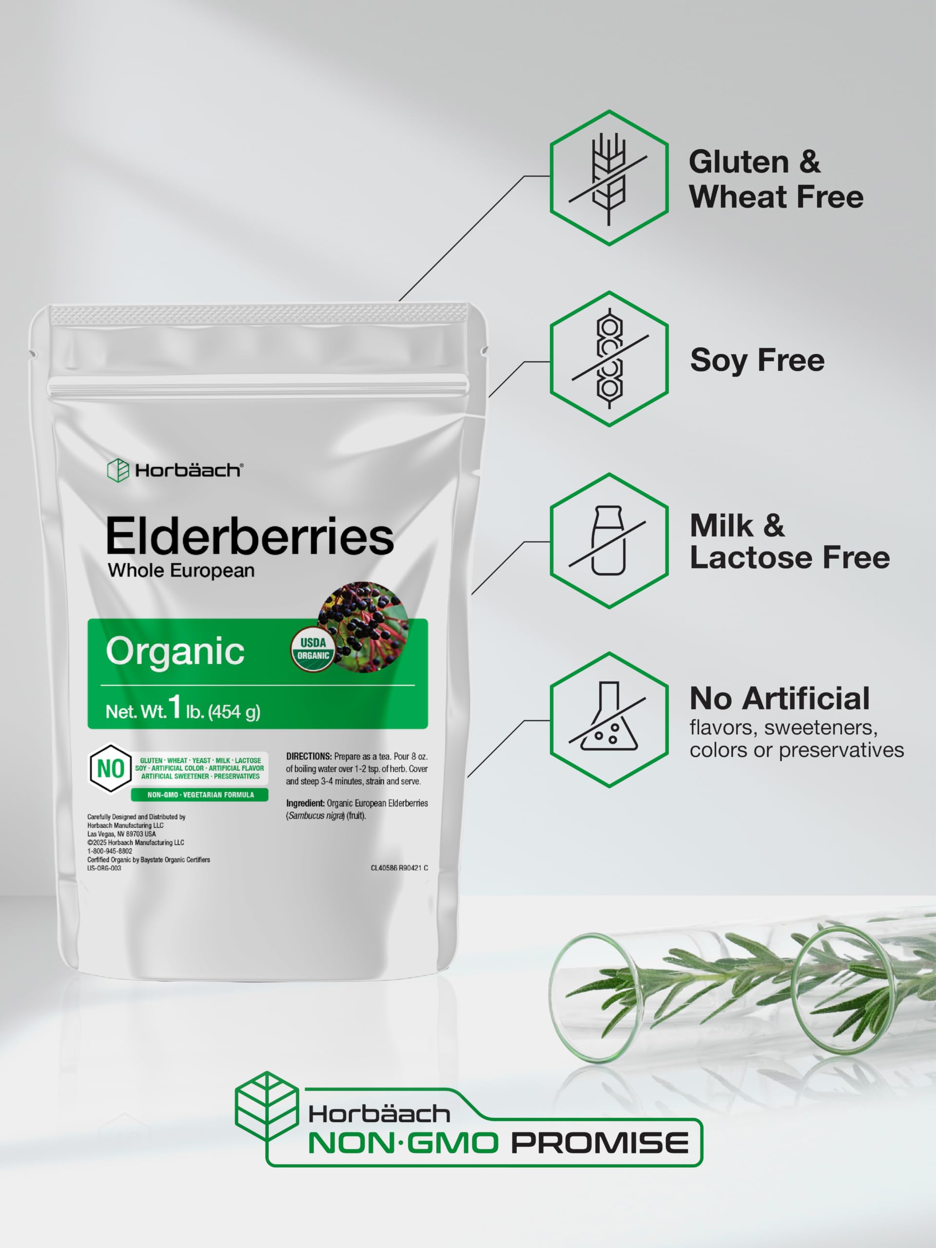 Horbaach Organic Dried Elderberries | 1lb Bulk — Amazon image 3